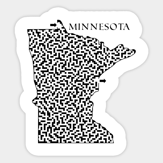 Minnesota State Outline Maze & Labyrinth Sticker by gorff